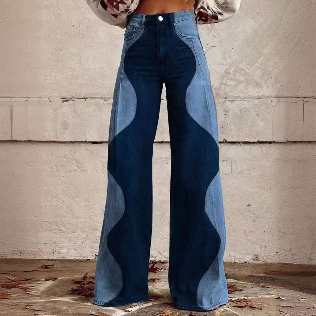 Women's Wide-leg Pants Fashion High Waist Casual Trousers 3D Printing