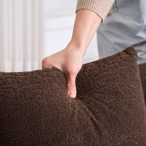 Full Compression Sponge L-Shape Sectional Sofa, Modular Chaise Chenille Couch, 30D High-Density