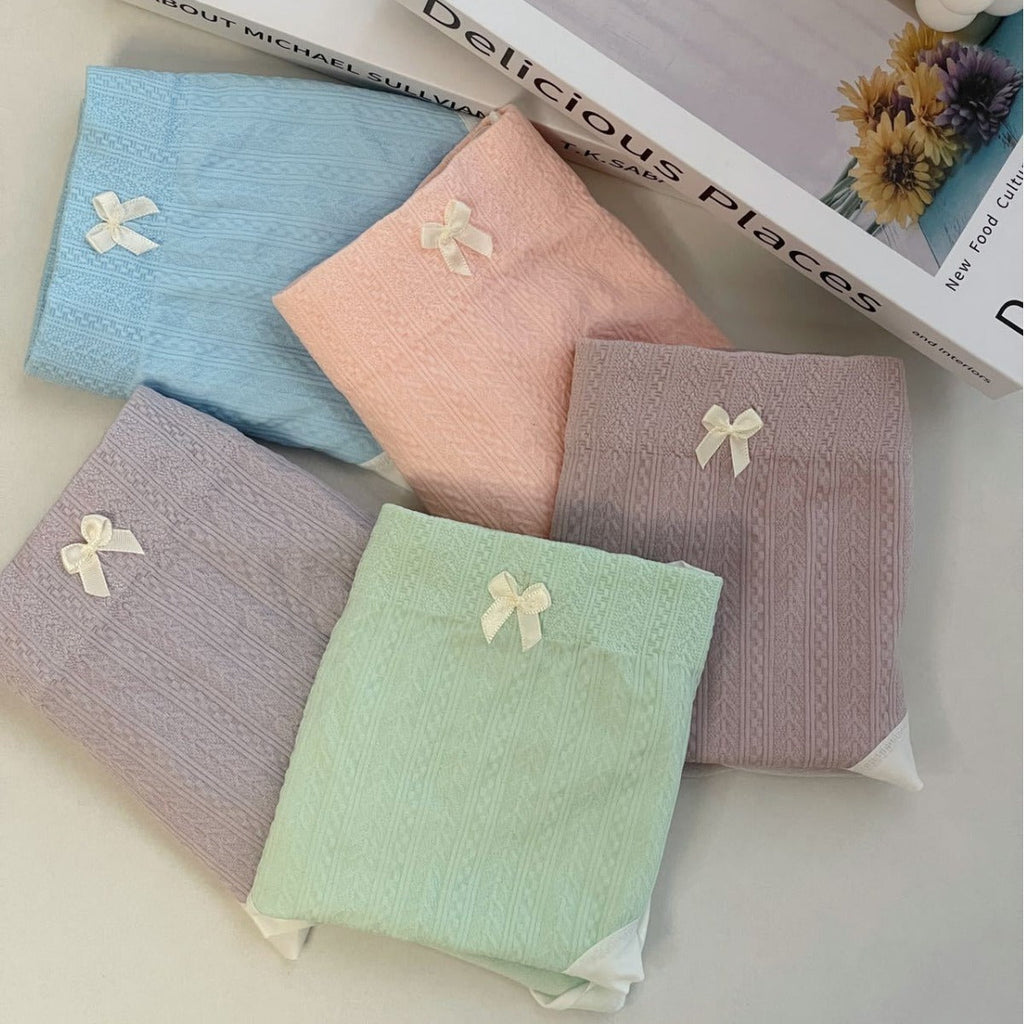 Women's 5-Piece Gift Box Bowknot Hip-lifting Briefs