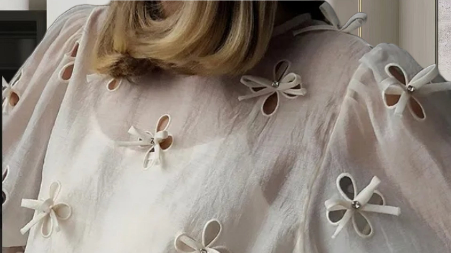 Women's Sling Shirt Hollow Bow Shirt