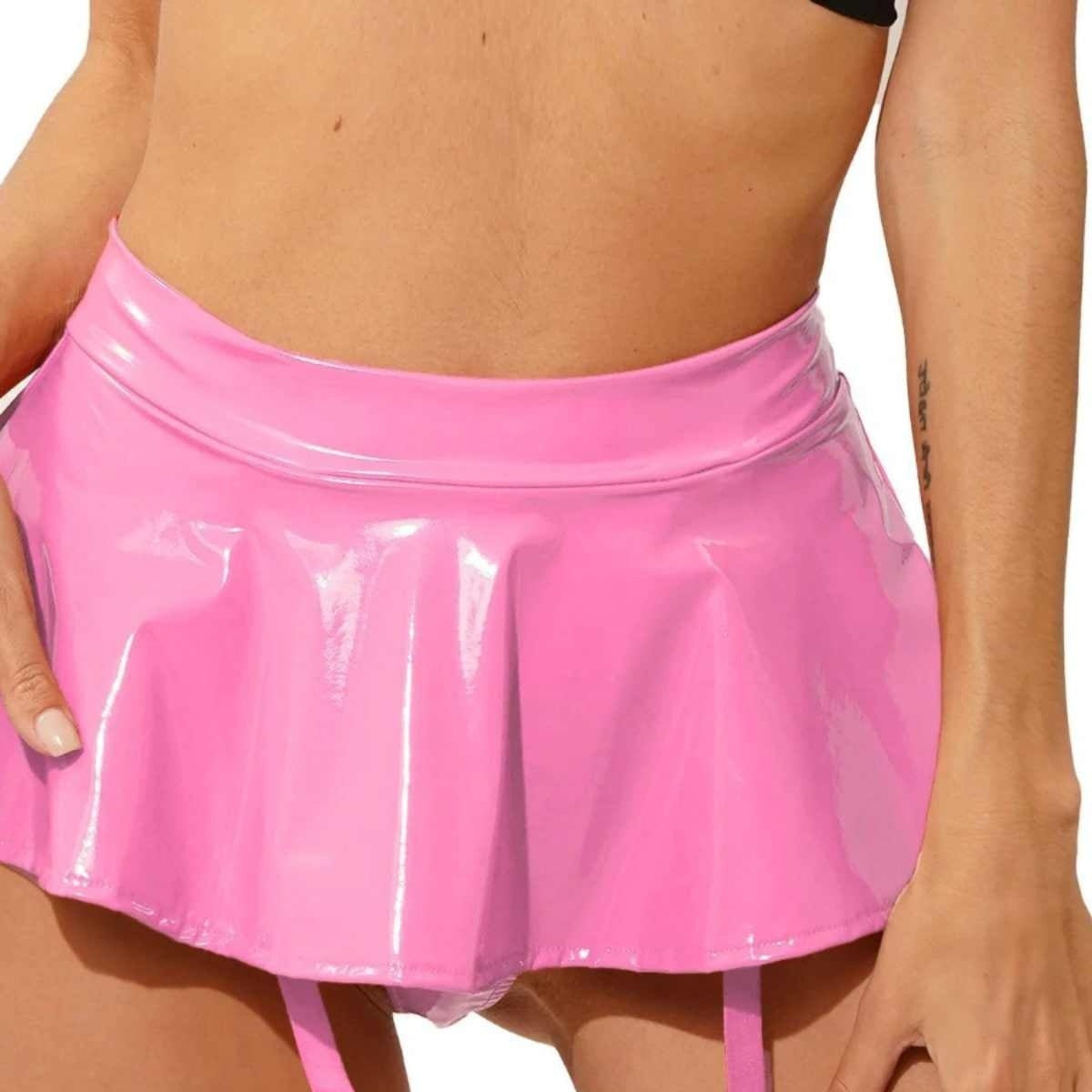 Solid Color Mid-waist Slim-fit Pleated Skirt Women