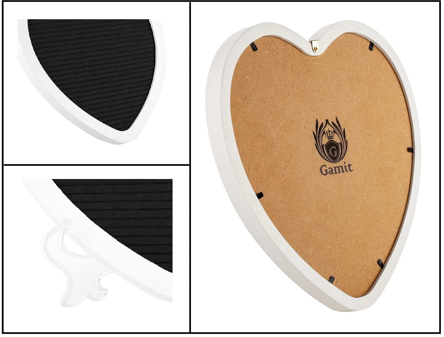 Heart-Shaped Felt Letter Board Message Sign, 10x10 inches Message Board with 465 Changeable Letters, Numbers and Cursive Words