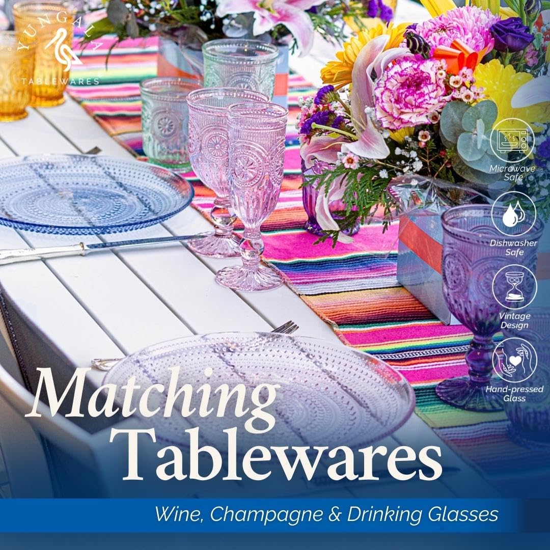 Vintage Glass Plates Set of 4 Plates 10.5in