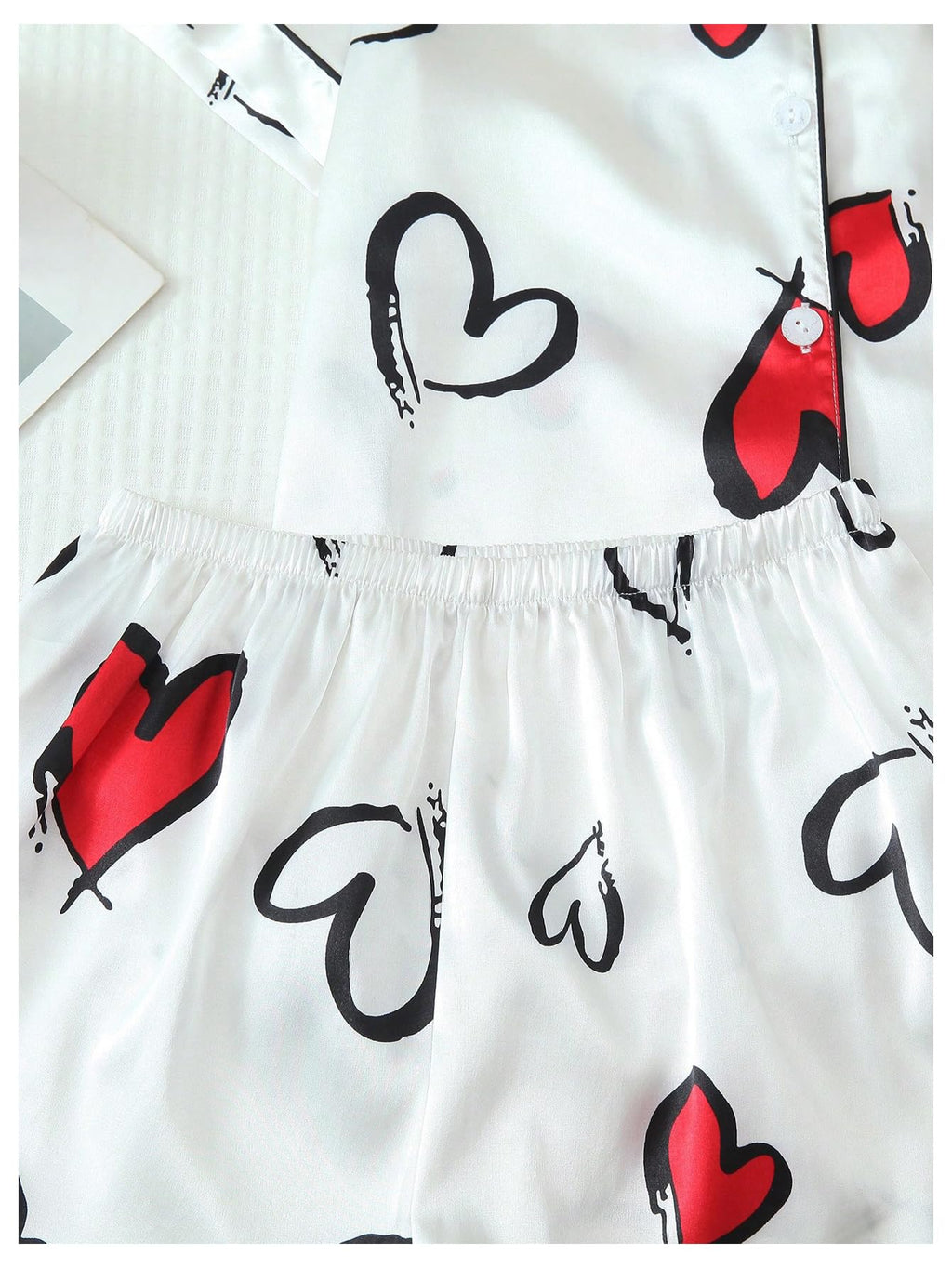 Women's Silk Satin Pajama Set Print Sleepwear Short Sleeve Button Down Pjs Shorts Cheetah Loungewear