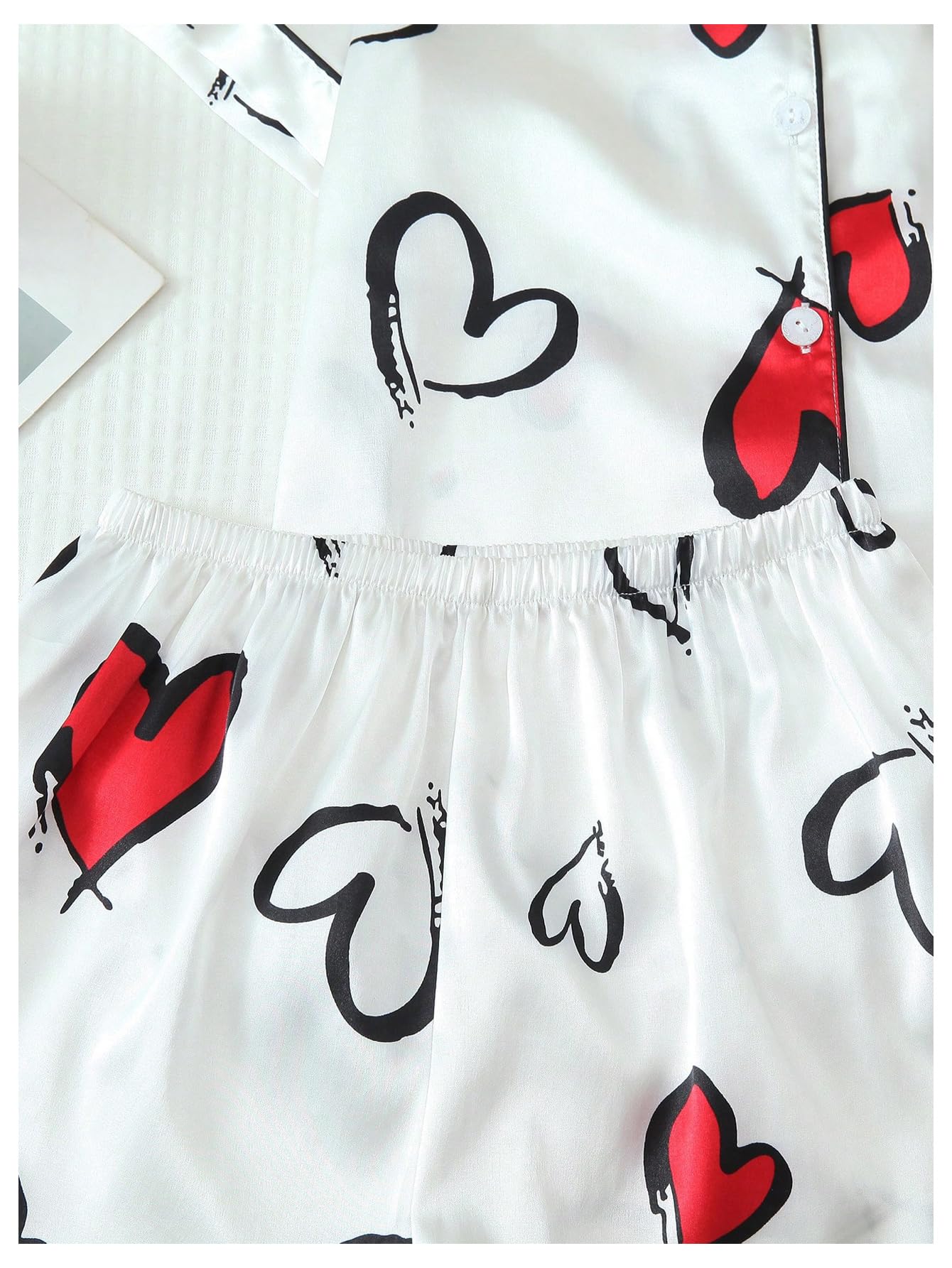 Women's Silk Satin Pajama Set Print Sleepwear Short Sleeve Button Down Pjs Shorts Cheetah Loungewear