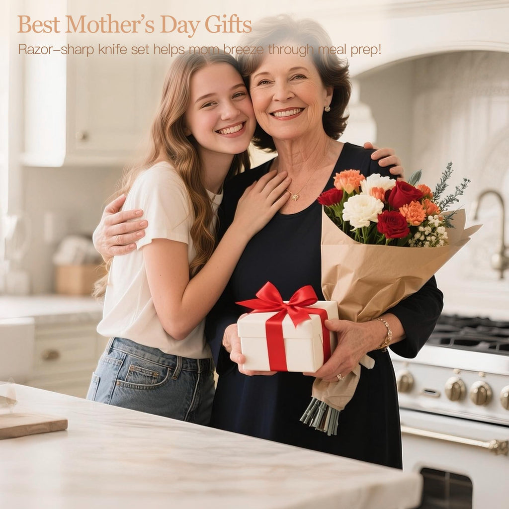 Colorful Kitchen Knives Set with Block and Sharpener Ceramic Coating 15 Pcs German Stainless Steel Knives Sharp Blade Dishwasher Safe Knife Block Set with Ergonomic Handle