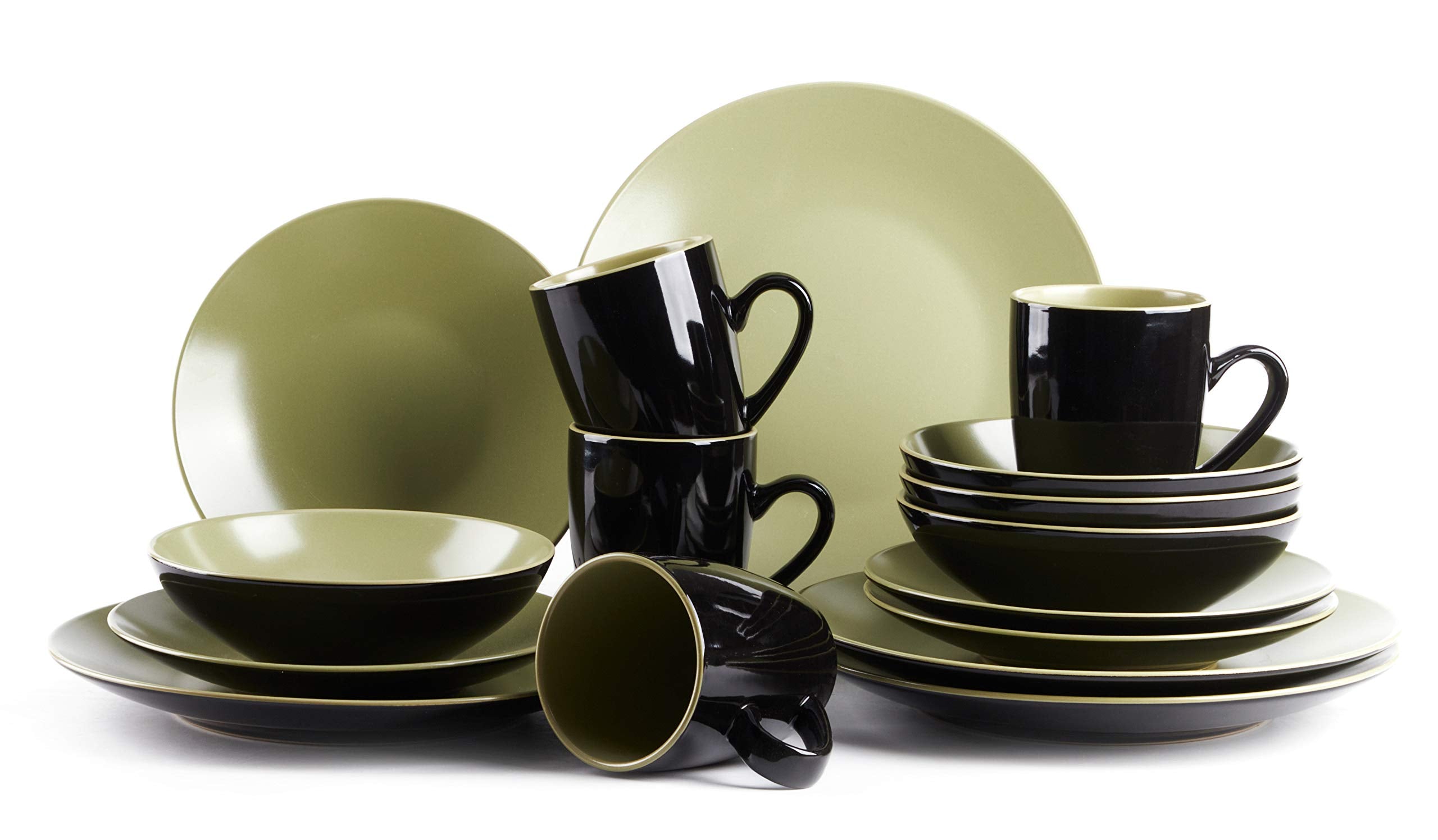 Stoneware Two-Tone Colors Life 12pc Dinner Set