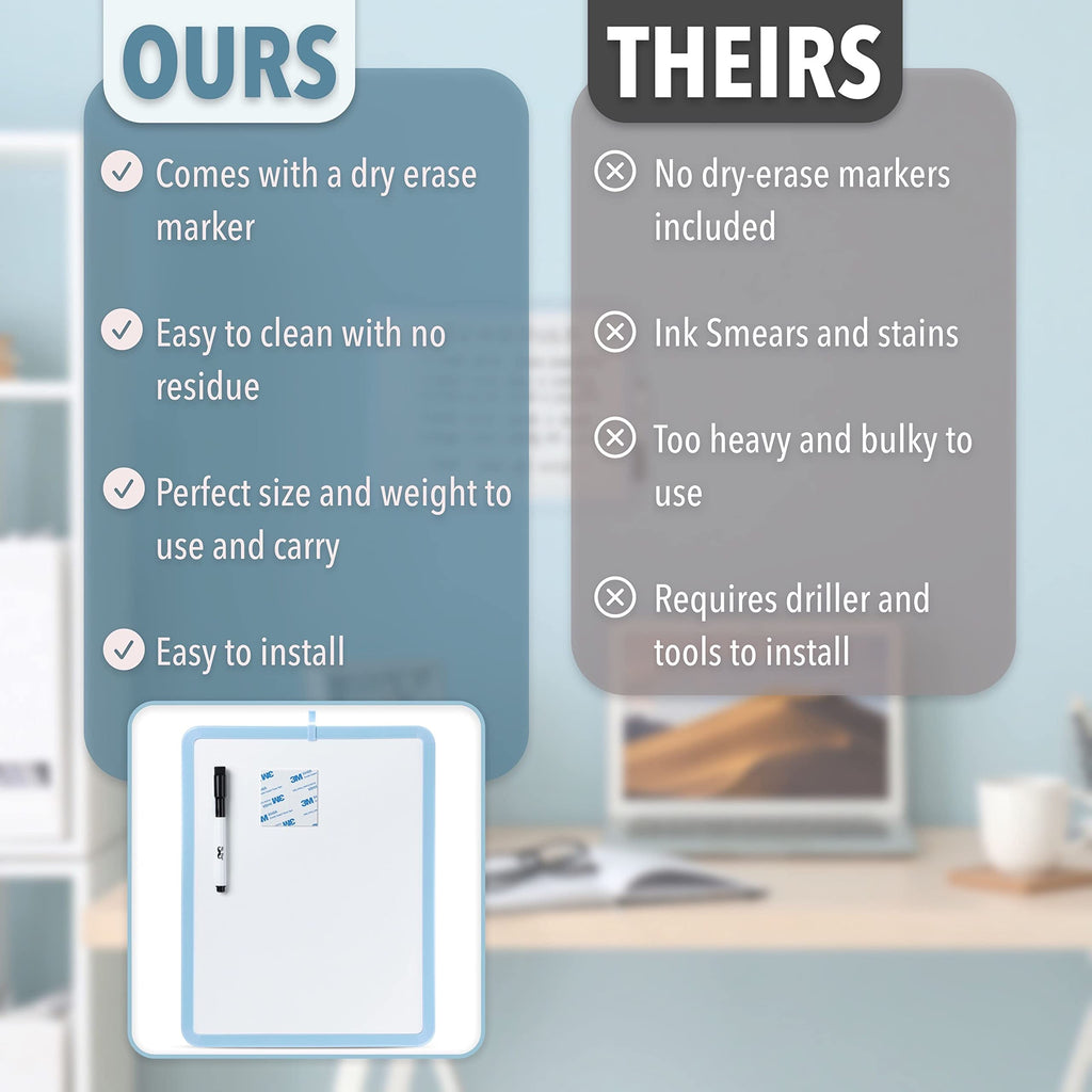 Dry Erase Board, 14â€?x 11â€?with a Black Dry Erase Marker Color Frame, Small White Board Dry Erase Whiteboard