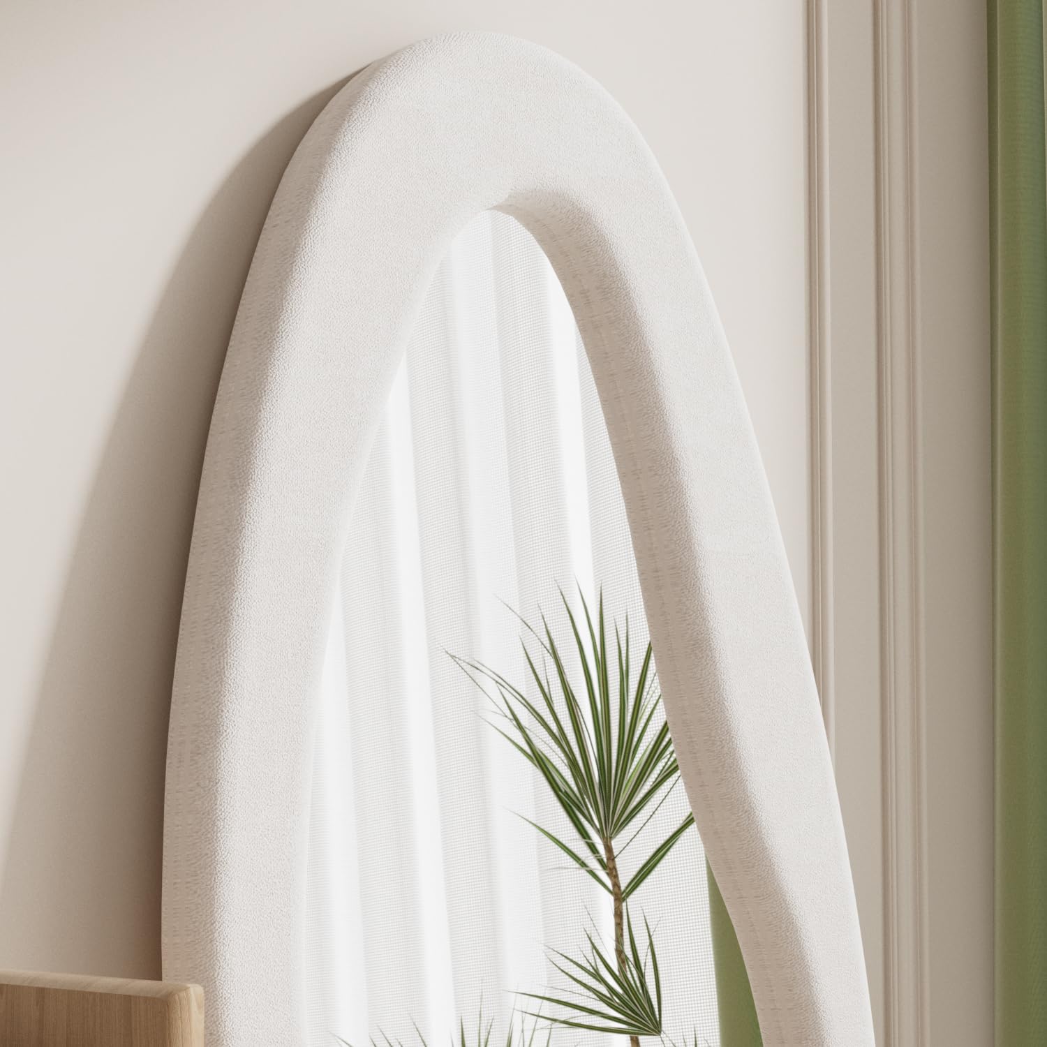 Large Floor Mirror with Stand, Freestanding Arched Mirror Full Length Hanging or Leaning, Wall Mounted Mirrors