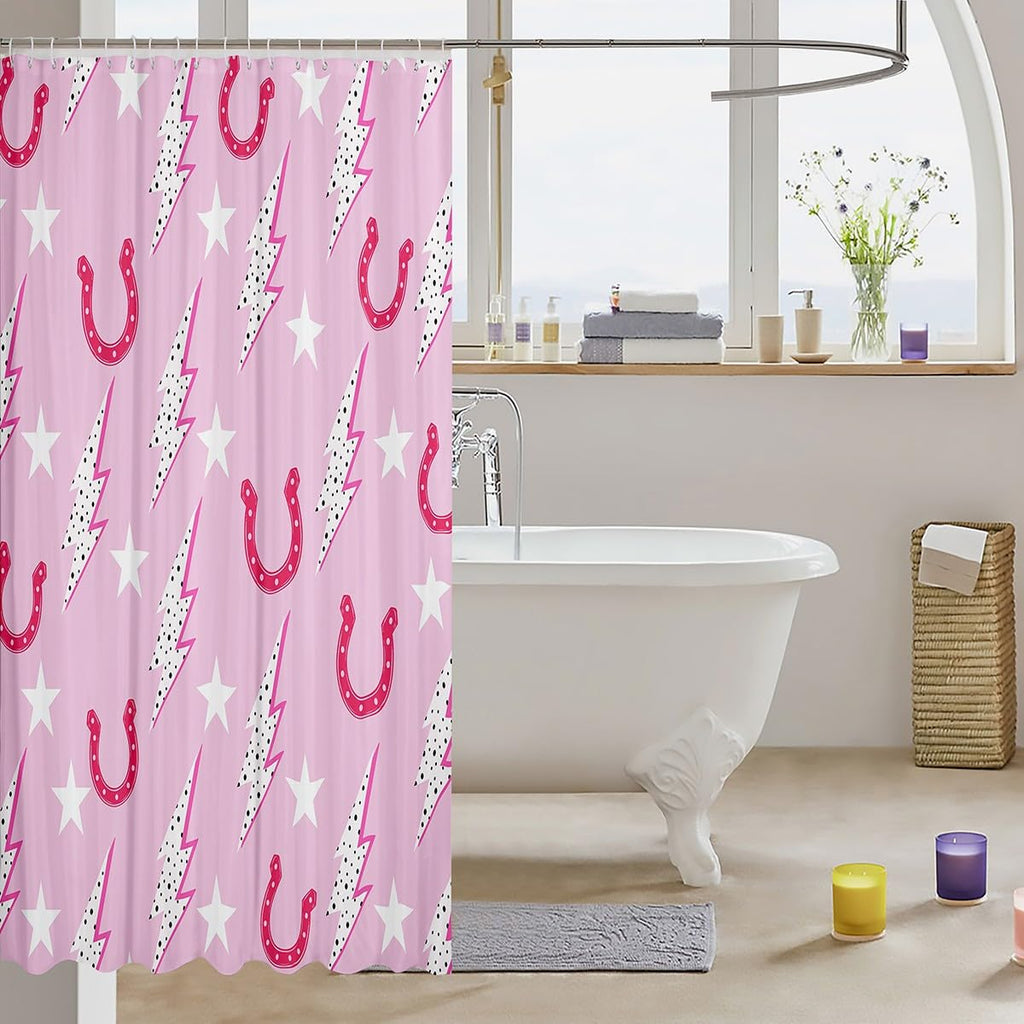 Cute Bathroom Curtains -  Waterproof Curtains, 12 Hooks Suits