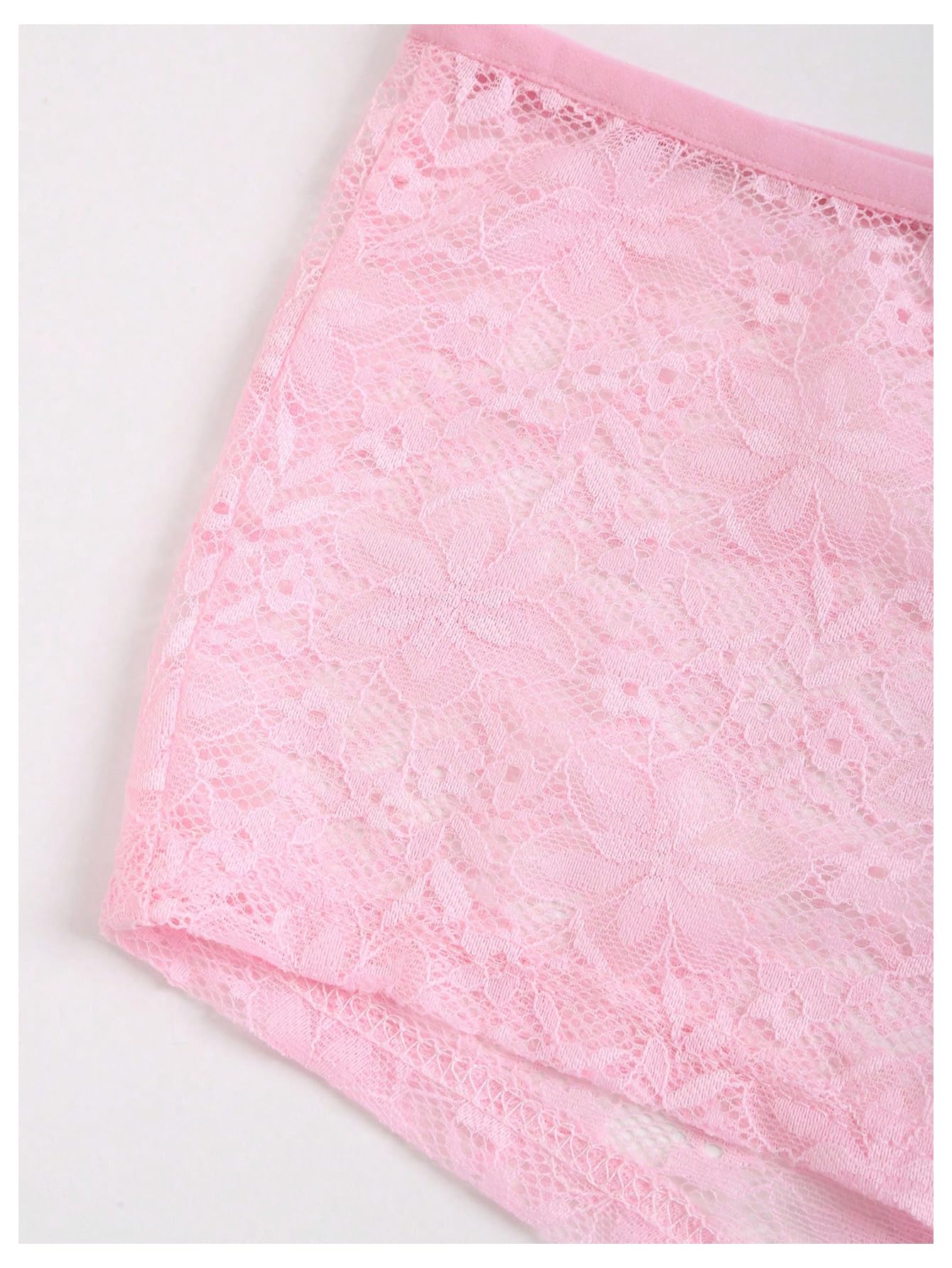 Women's Floral Lace 2 Piece Outfits Tie Front Crop Cami Top with Mini Shorts