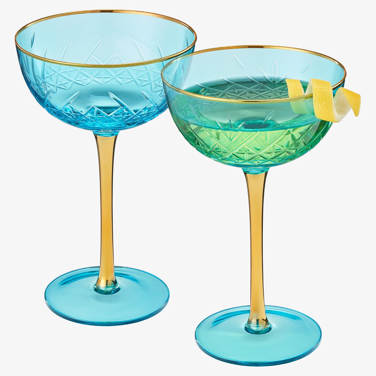 Vintage Art Deco Coupe for Champagne, Martini, Classic Cocktail Glassware