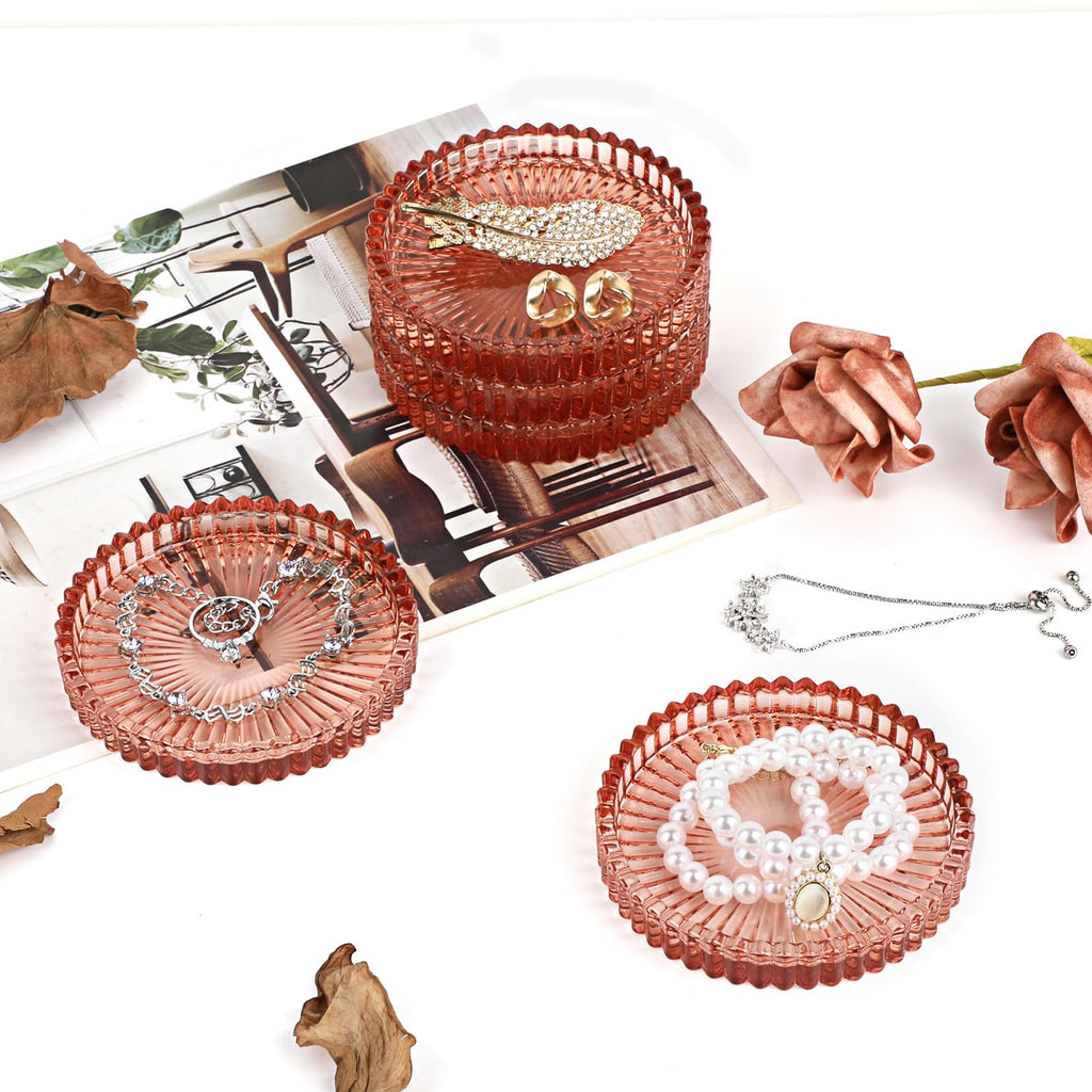 Modern Clear Coaster Set of 8- Glass Coasters for Drinks Crystal Coasters Round Cup Coasters