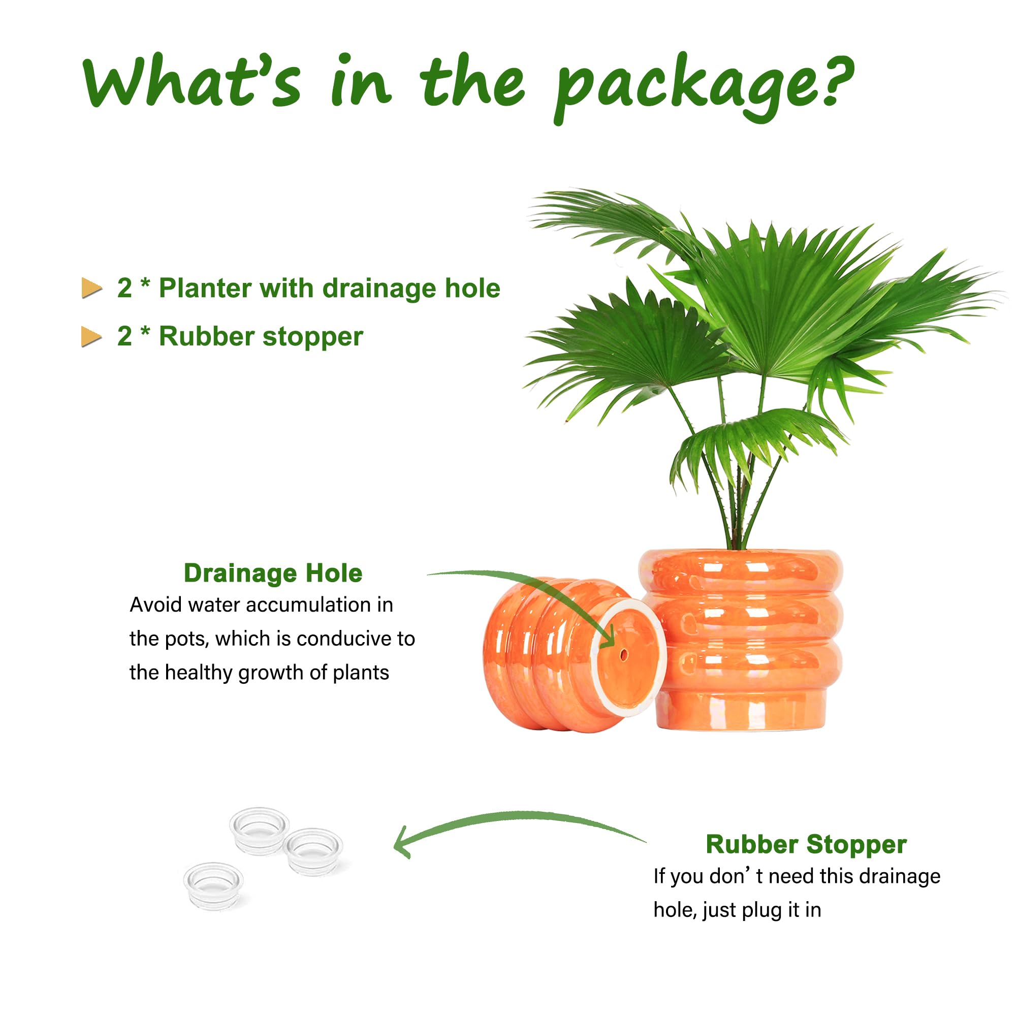 Ceramic Plant Pots for Indoor Plants, Rainbow Pearl Glaze Planter with Planters for Plants with Drainage Hole