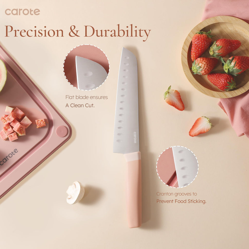 Kitchen Knife Set with Block and Sharpener, Dishwasher Safe Knife Block Set 9Pcs, Forged Cutlery with Razor-Sharp Stainless Steel Blades