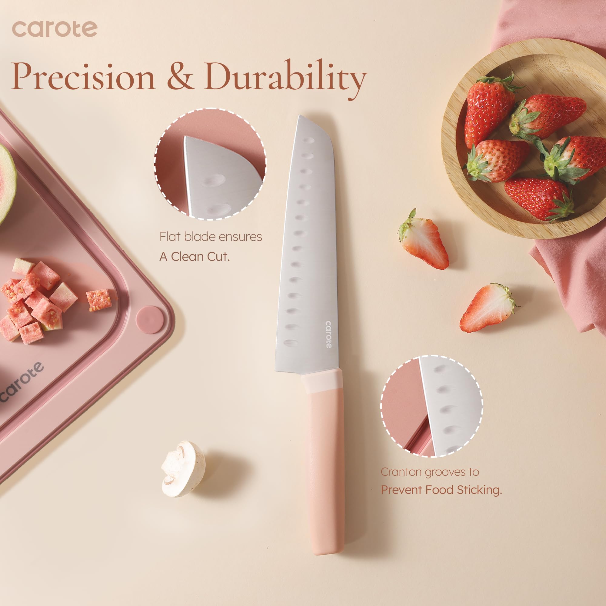 Kitchen Knife Set with Block and Sharpener, Dishwasher Safe Knife Block Set 9Pcs, Forged Cutlery with Razor-Sharp Stainless Steel Blades