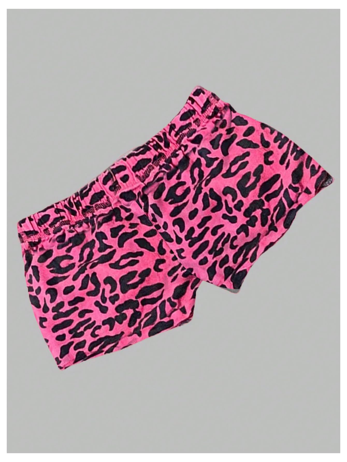 Women's Plus Size Leopard Print Micro Shorts Drawstring Sexy Lounge Booty Shorts