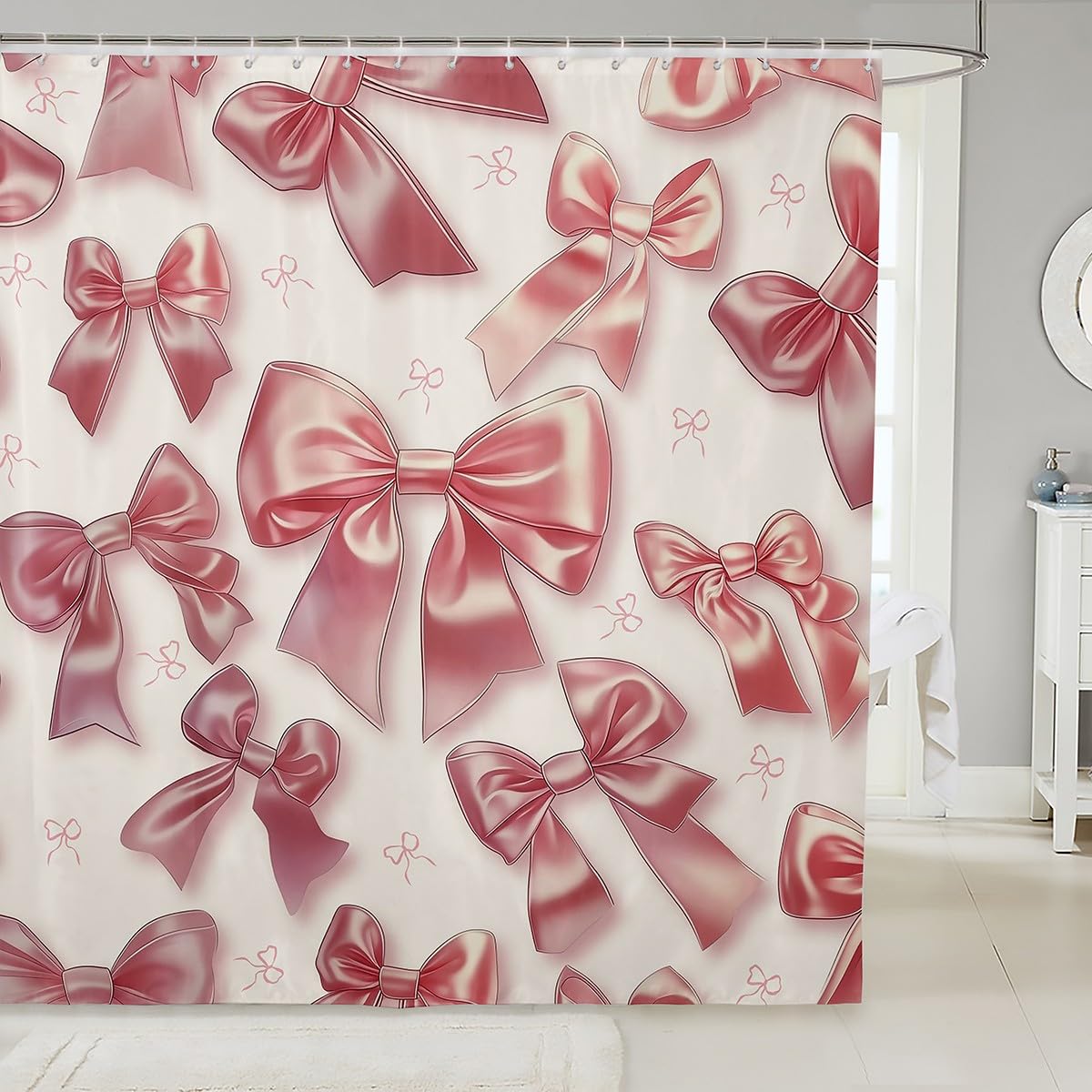 Kawaii Ribbon Bow 72" Wx72 L Shower Curtain