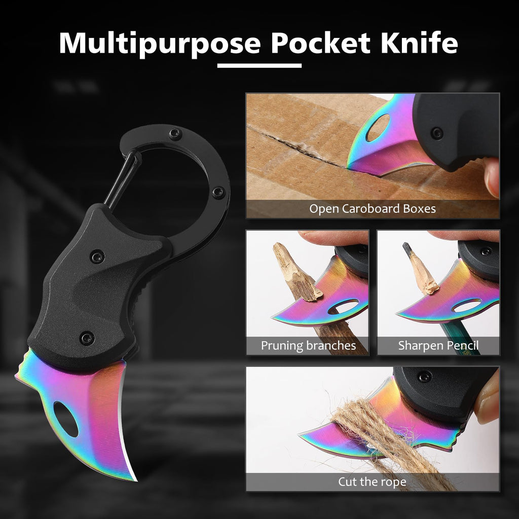 Folding Pocket Utility Knife,1.34''Blade Small EDC Knife,Pink Pocket Knife