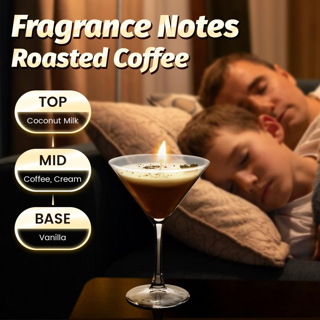 Chocolate Espresso Martini Candle â€?Scented Soy Wax Candle with Coffee & Cocoa Aromas, Long-Lasting 40H Burn Time