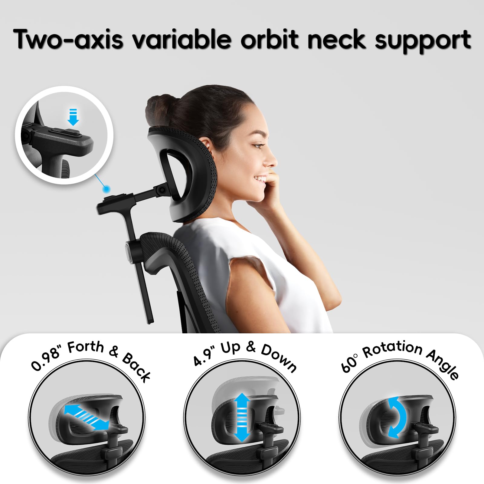 Ergonomic Desk Chair-Computer X-Shaped Chair Mesh PU Leather with Adjustable Lumbar Support-Executive Chair High Back with Headrest Flip-Up Arms for Long Hours