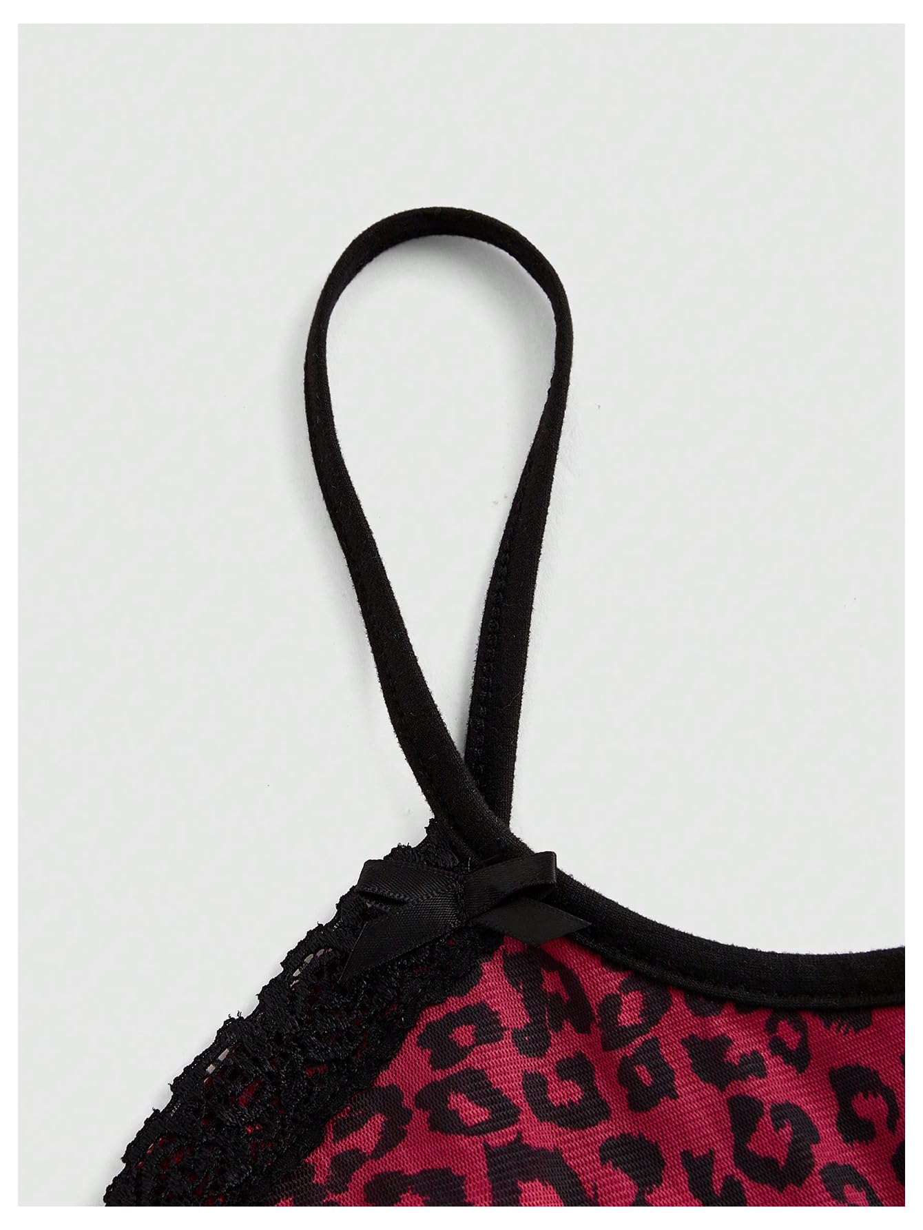 Women's Y2k Lace Trim Leopard Print Camisole Tops Sleeveless Spaghetti Strap Cheetah Crop Tank Top