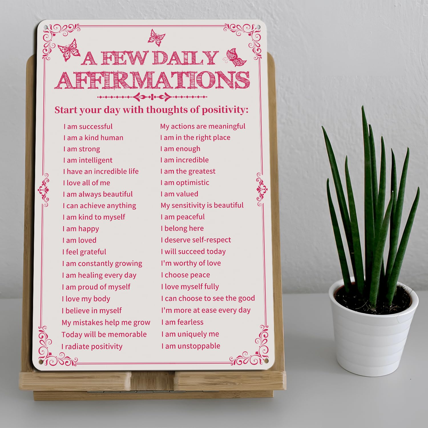 Room Decor Aesthetic A Few Daily Affirmations Motivational Wall Art, 8X12 Inches