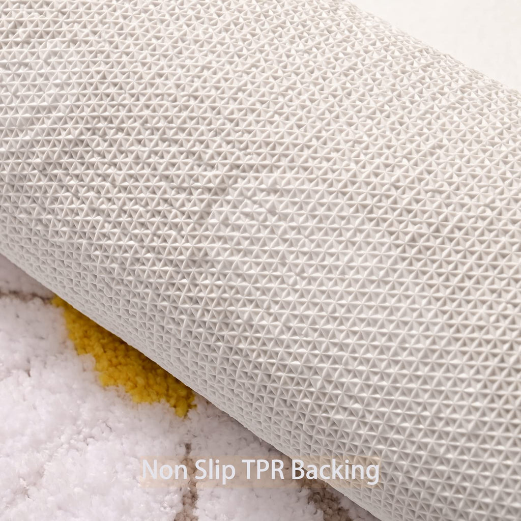 U Shaped Toilet Mat Cute Daisy Contour Bath Rug 20"x20", Extra Thick Soft Machine Washable Toilet Carpet, Non Slip Bathroom Floor Mats Super Absorbent Microfiber Bath Rugs