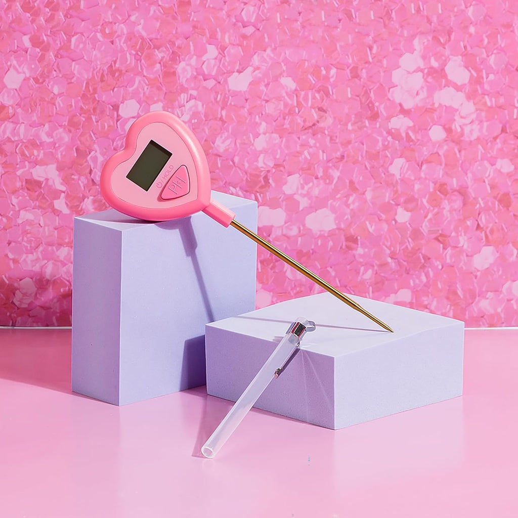 Paris Hilton Digital Heart Shaped Thermometer for Cooking, Baking and Grilling, Instant Read in Celsius or Fahrenheit, Pink