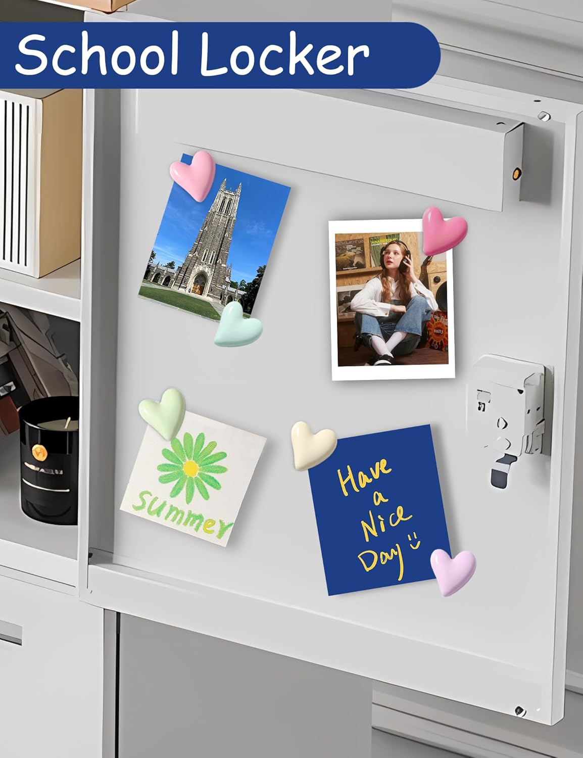 New 24PCS Fridge Magnets Cute Love Heart Refrigerator Magnets, Decorative Magnets