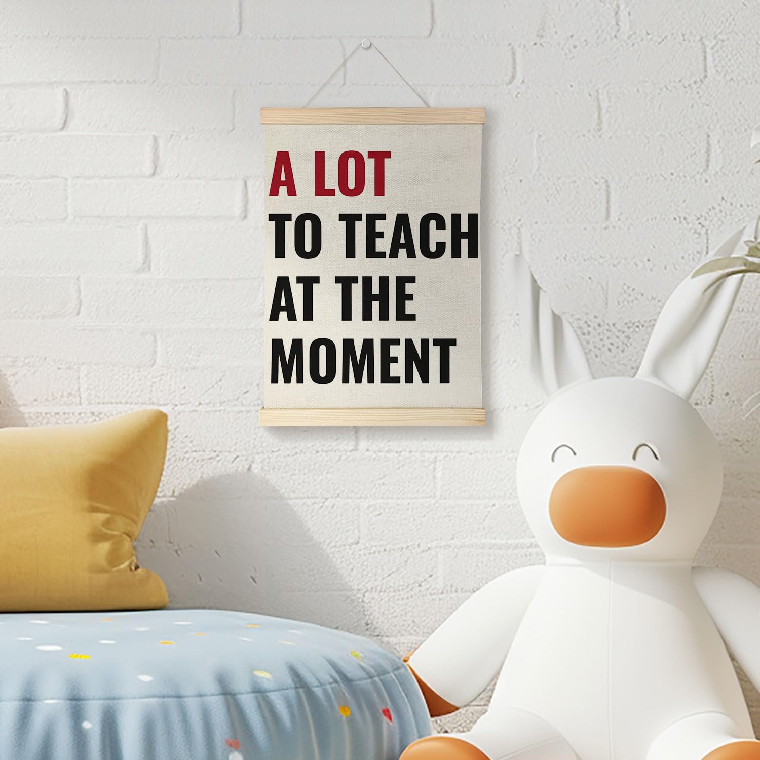 Coquette Teacher Wall Decor - Preppy Teacher Wall Art with Wooden Poster Hanger, for Office & Classroom, 12x16 Inch