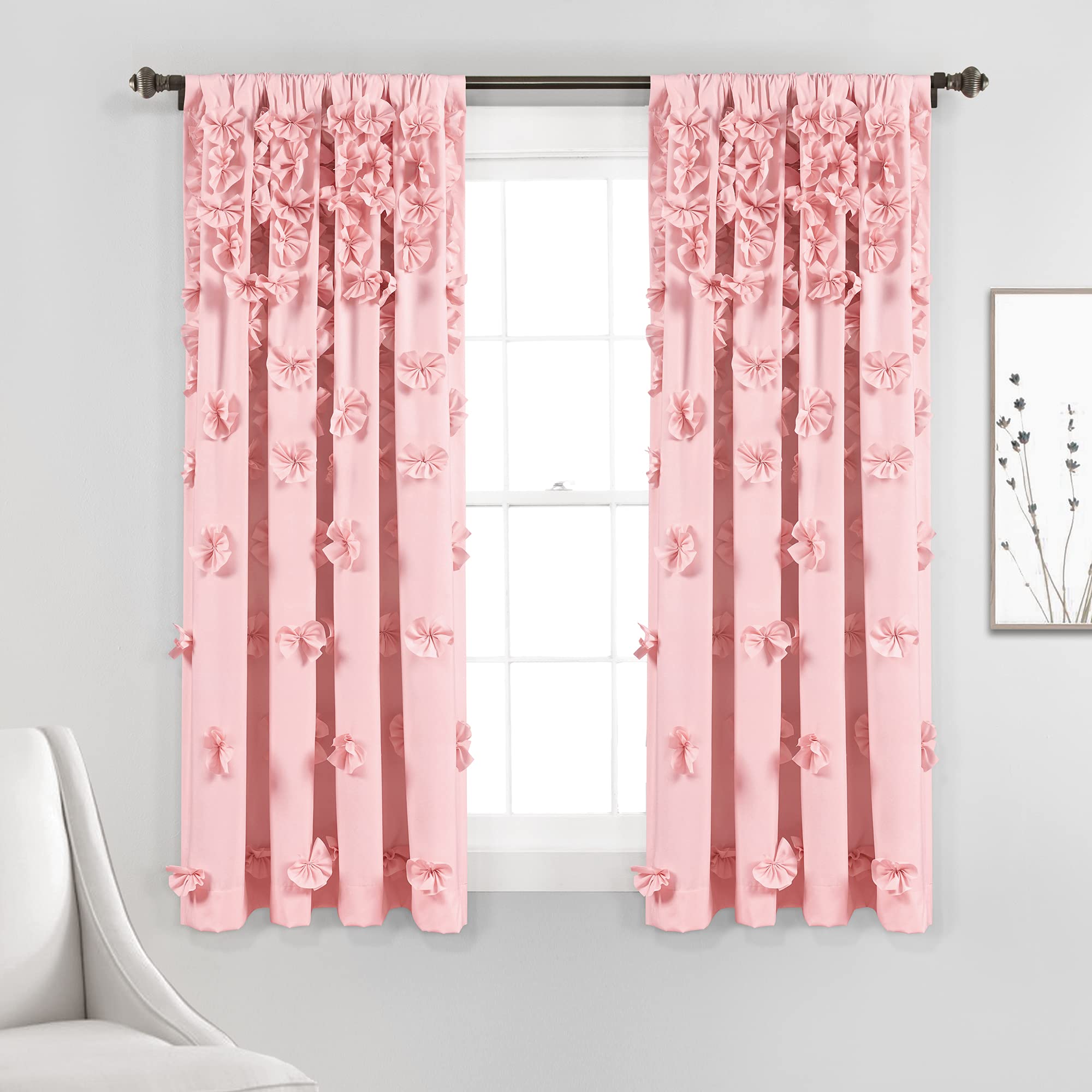 Charming Handmade Bow Details - Elegant Light Filtering Curtains