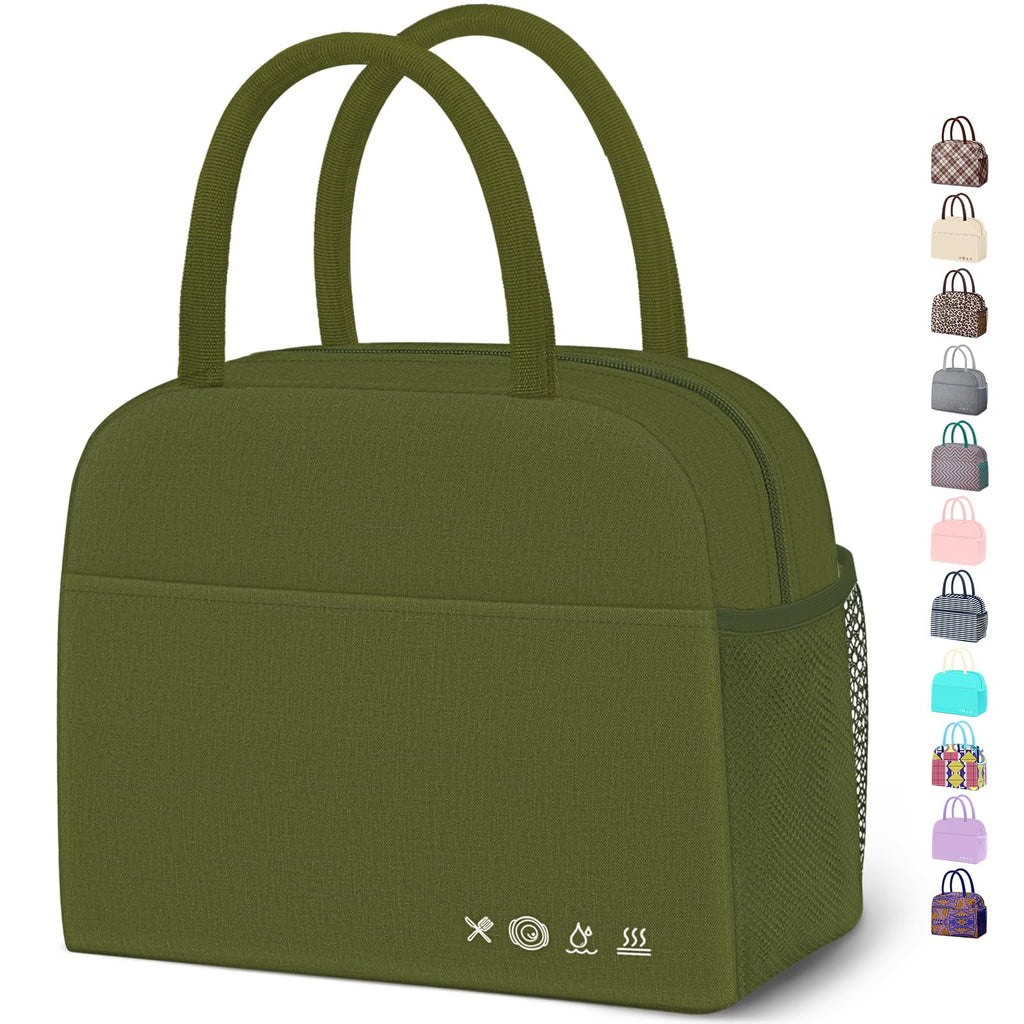 Reusable Insulated Lunch Tote Bag,Leakproof Food Handbags Case High Capacity