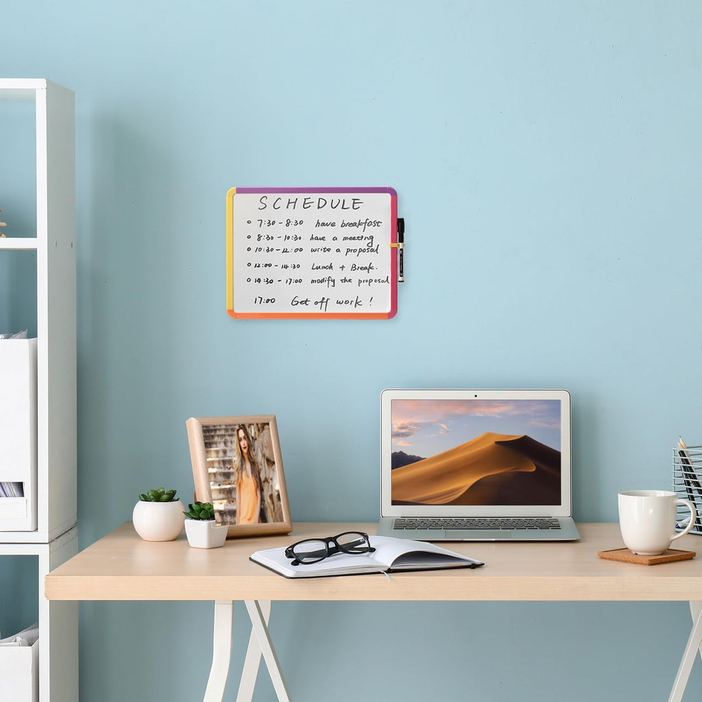 Dry Erase Board, 14â€?x 11â€?with a Black Dry Erase Marker Color Frame, Small White Board Dry Erase Whiteboard