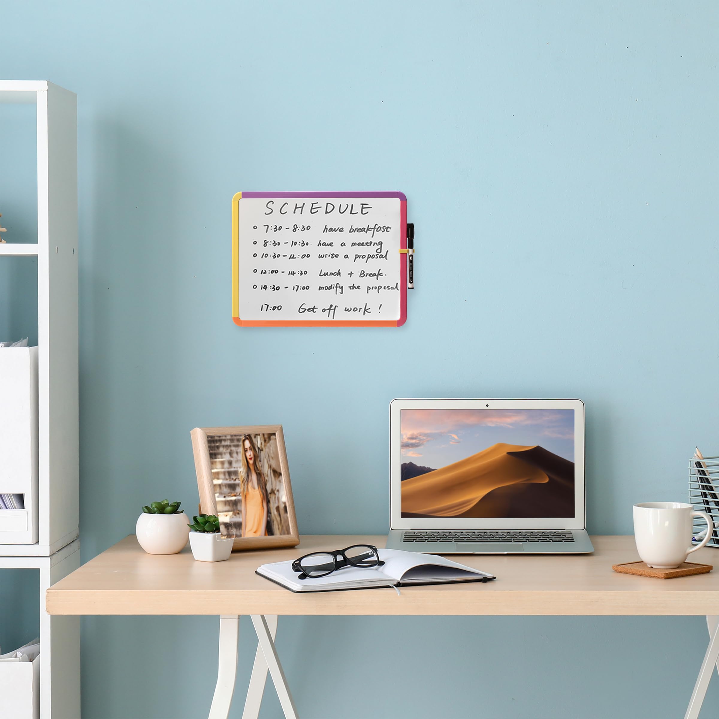 Dry Erase Board, 14â€?x 11â€?with a Black Dry Erase Marker Color Frame, Small White Board Dry Erase Whiteboard