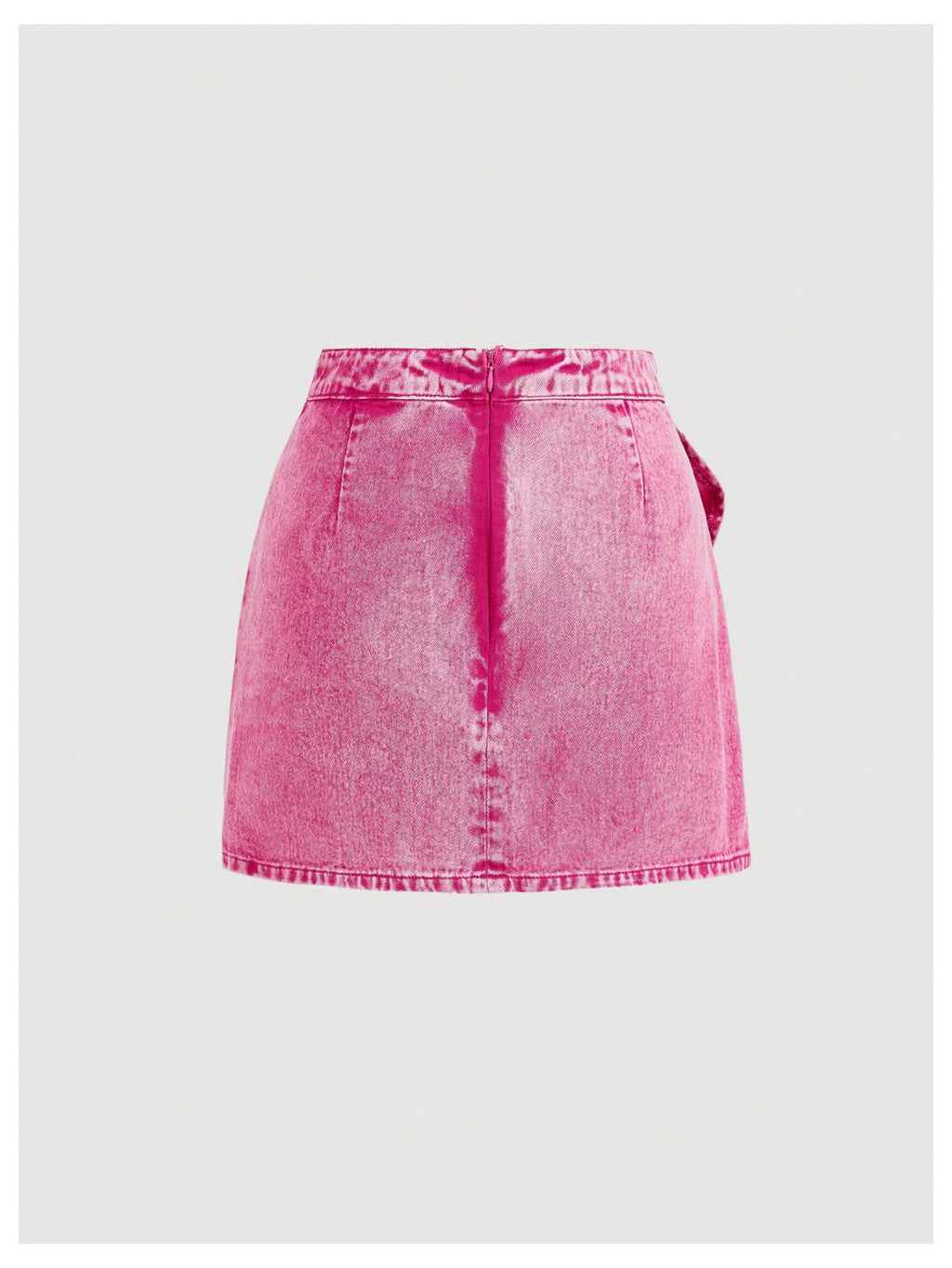 Women's High Waisted Big Bow Wrap Front Mini Bodycon Denim Skirts