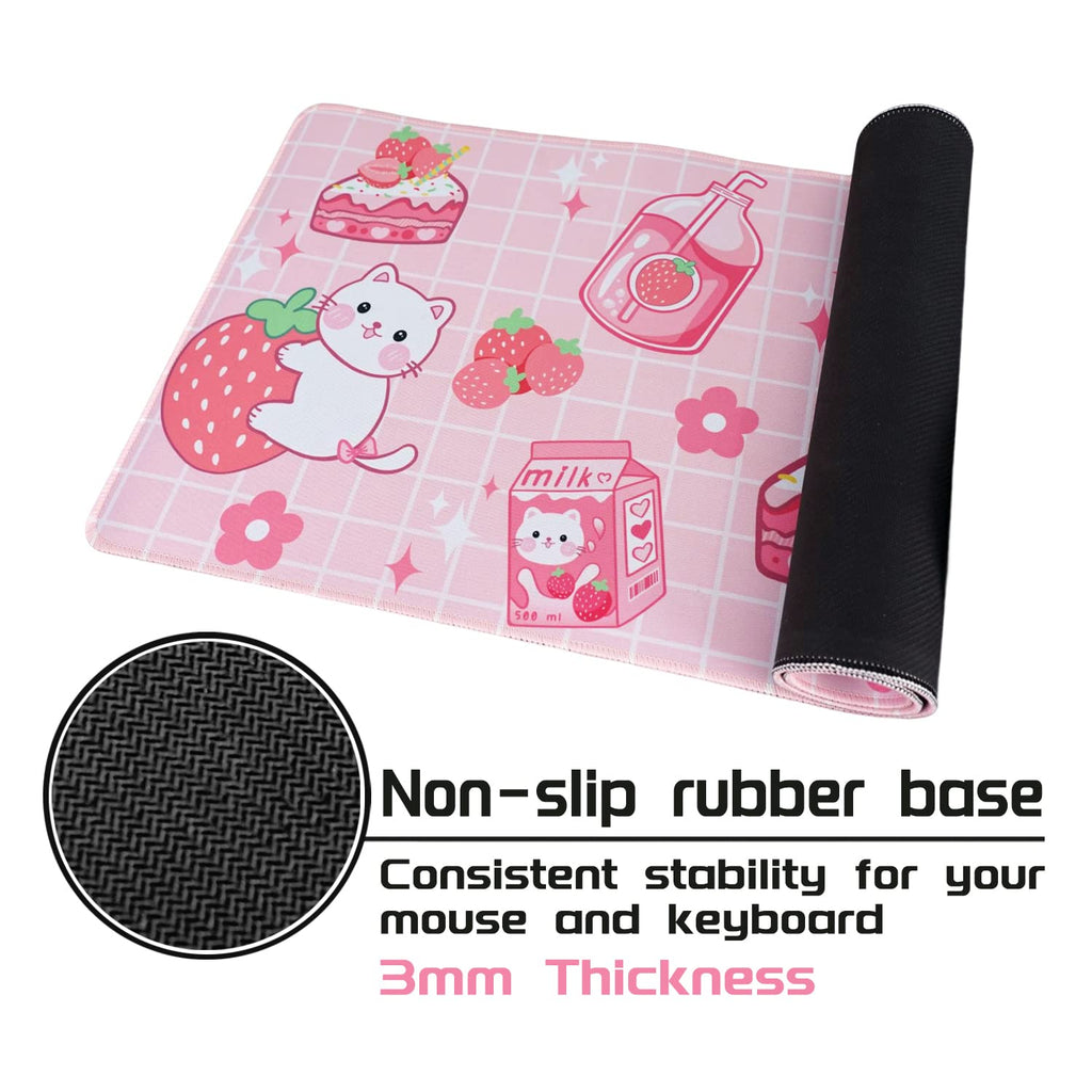 Kawaii Gaming Mouse Pad for Desk, Extended Large 31.5 X 11.8 Inch