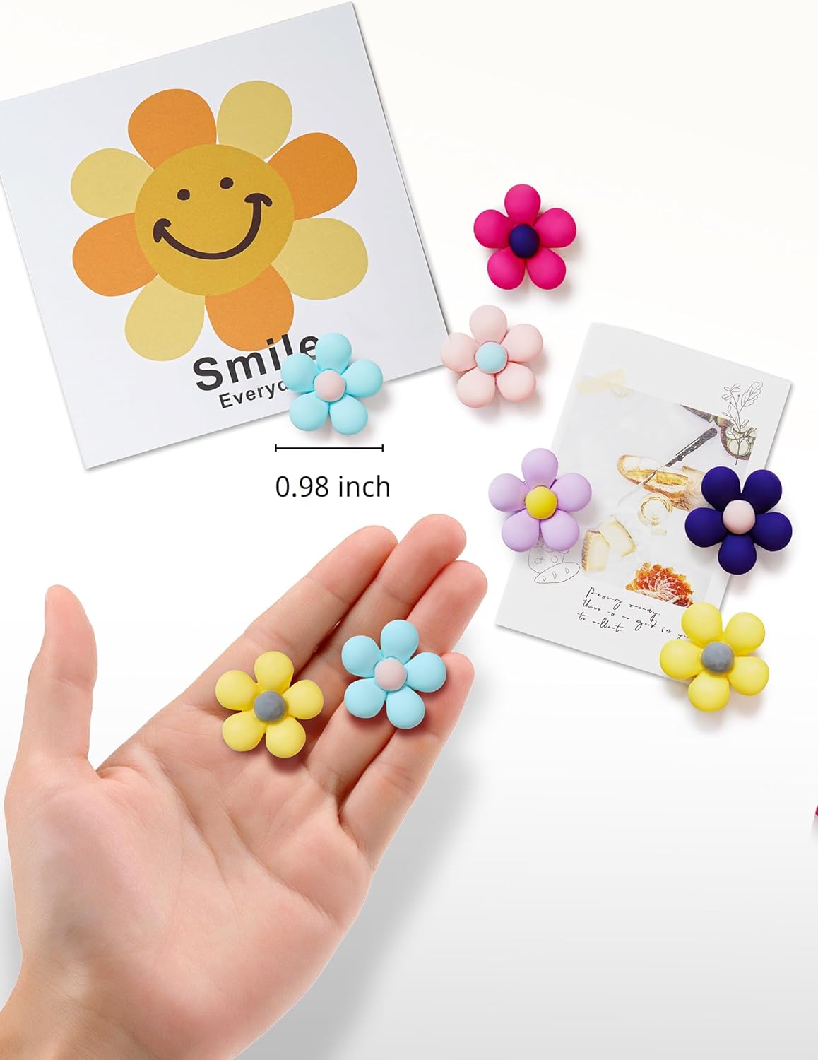 Fridge Magnets Cute Refrigerator Magnets Colorful Decorative Magnets 3D Flower Magnets for Office Kitchen