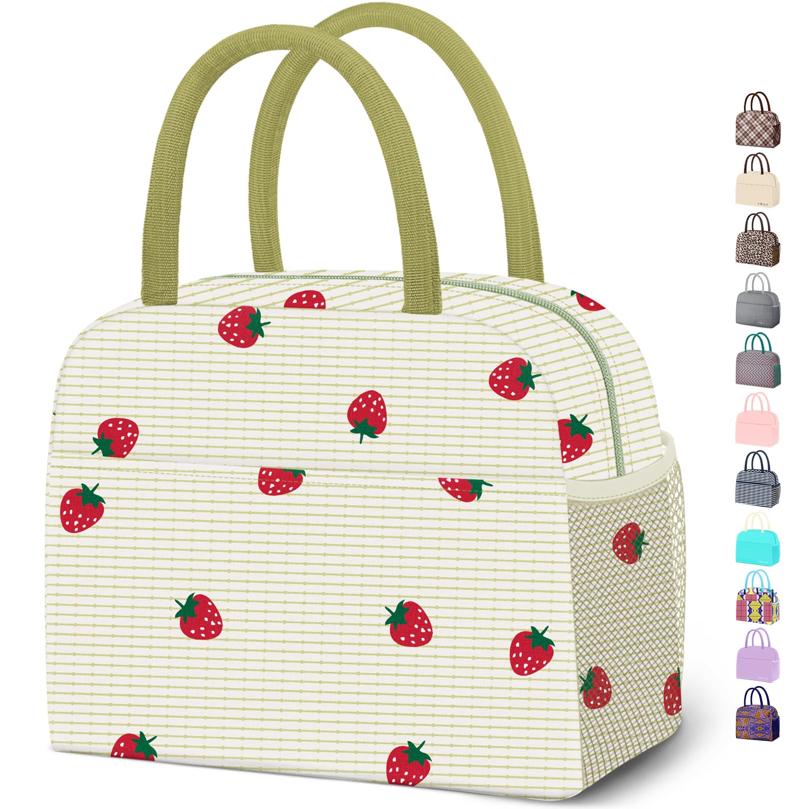 Reusable Insulated Lunch Tote Bag,Leakproof Food Handbags Case High Capacity