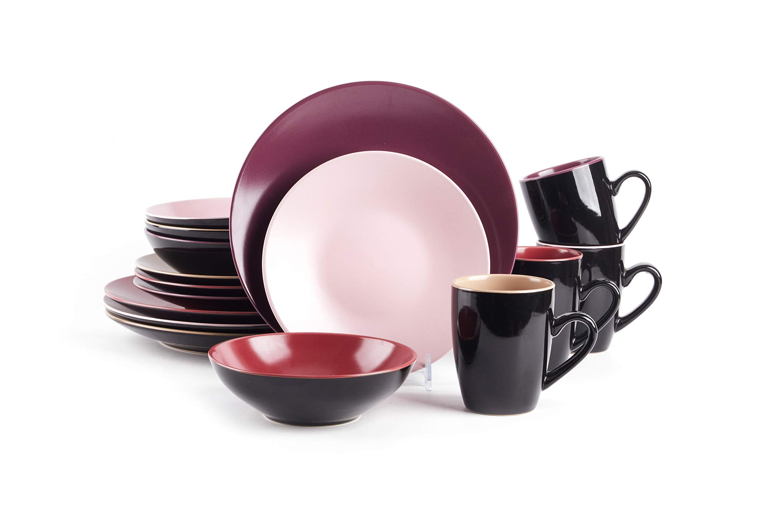 Stoneware Two-Tone Colors Life 12pc Dinner Set