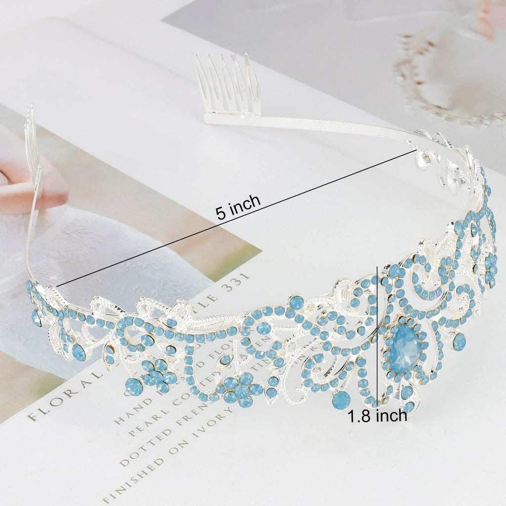 Princess Crystal Tiara Crown Headband Elegant Crown With Combs