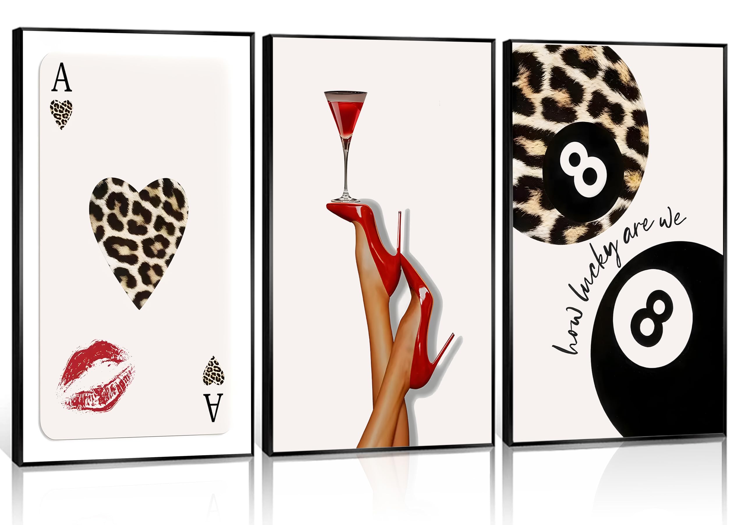 Fashion Coquette Preppy Pink and Blue Bow Aesthetic Picture Poster Wall Decor Canvas Print Artwork 3 Pcs Trendy Bow Wall Art