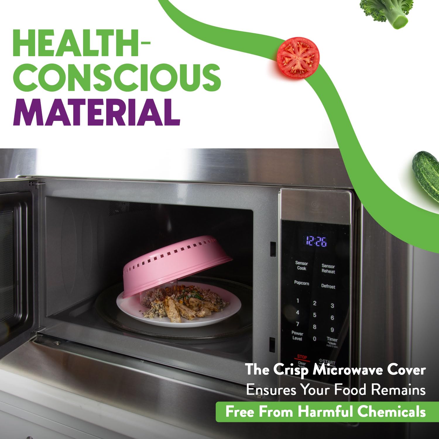 Crisp Pink Microwave Splatter Cover