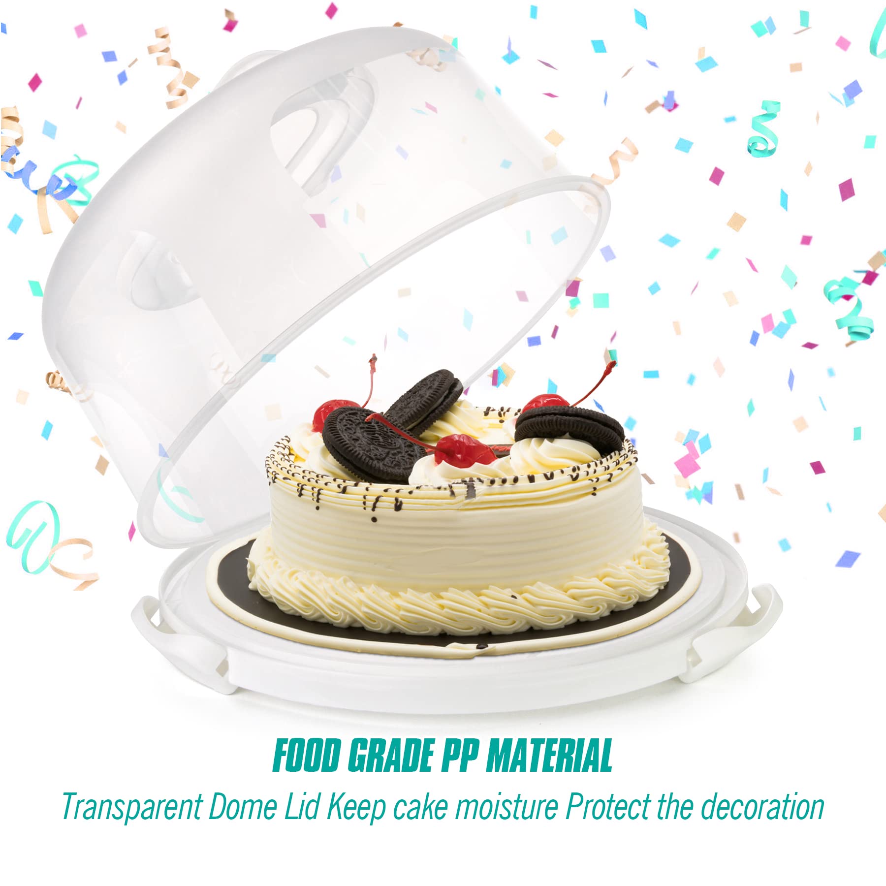 Plastic Cake Carrier with Handle 10in Cake Holder Cake Stand with Lid