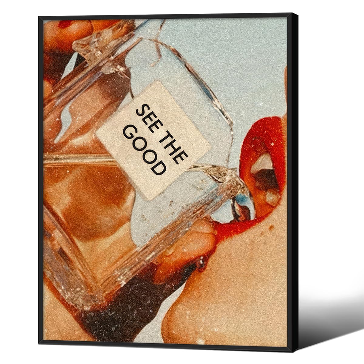 Cocktail Poster Alcohol Drink Wall Art Preppy Bar Cart Canvas Prints for Funky Bar Kitchen Wall Decor