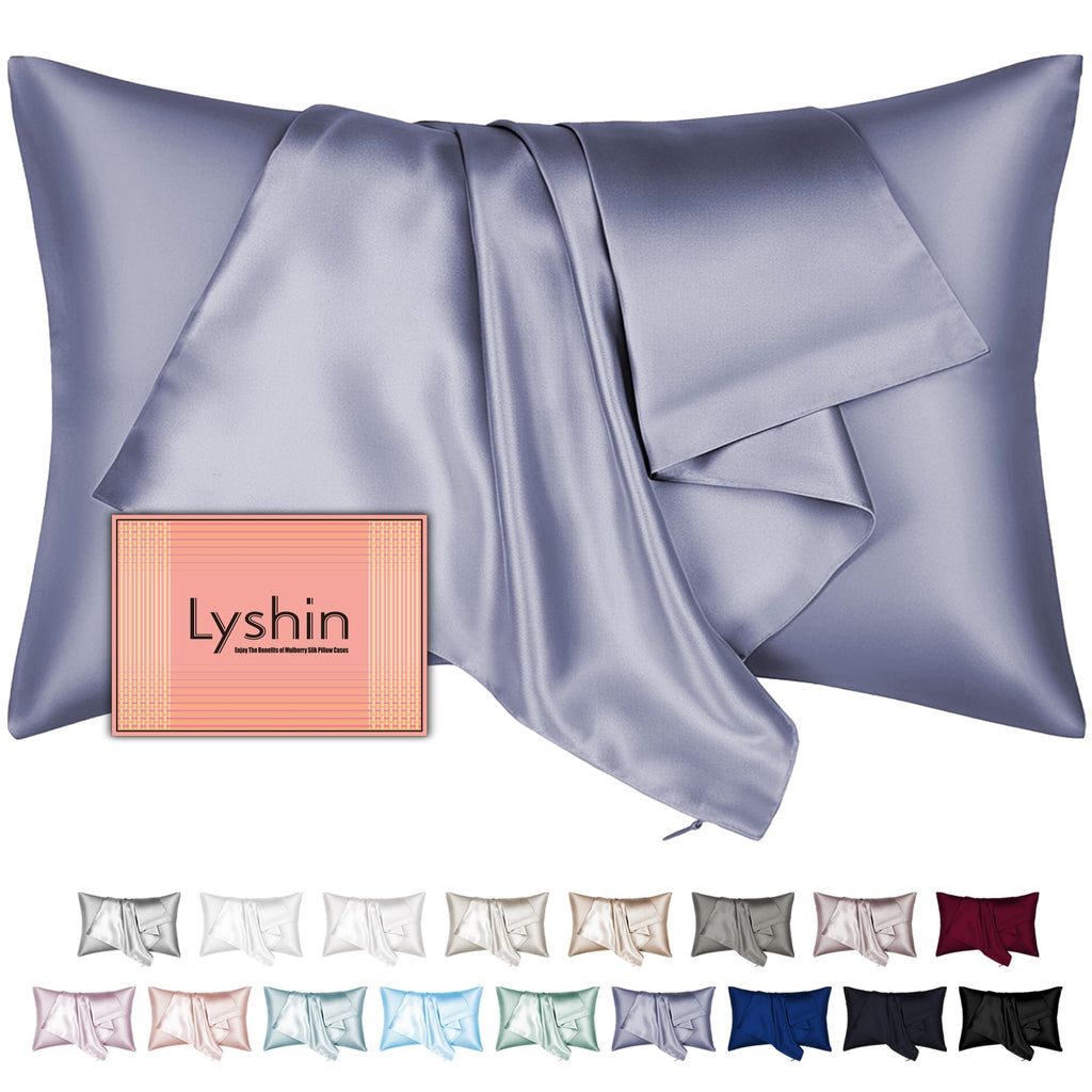Silk Pillow Cases with Hidden Zipper, Ultra Smooth and Soft Breathable Cooling Silk Satin Pillowcase