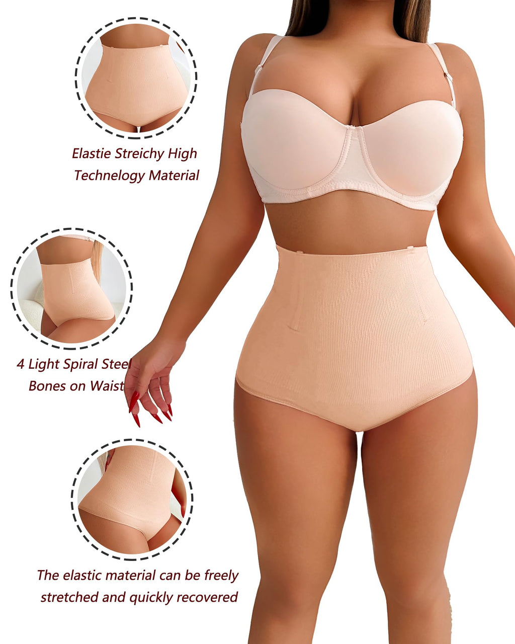 Shapewear Thong Shapewear Tummy Control Thong Shapewear for Women Stomach Girdle Thong Body Shaper Seamless Underwear