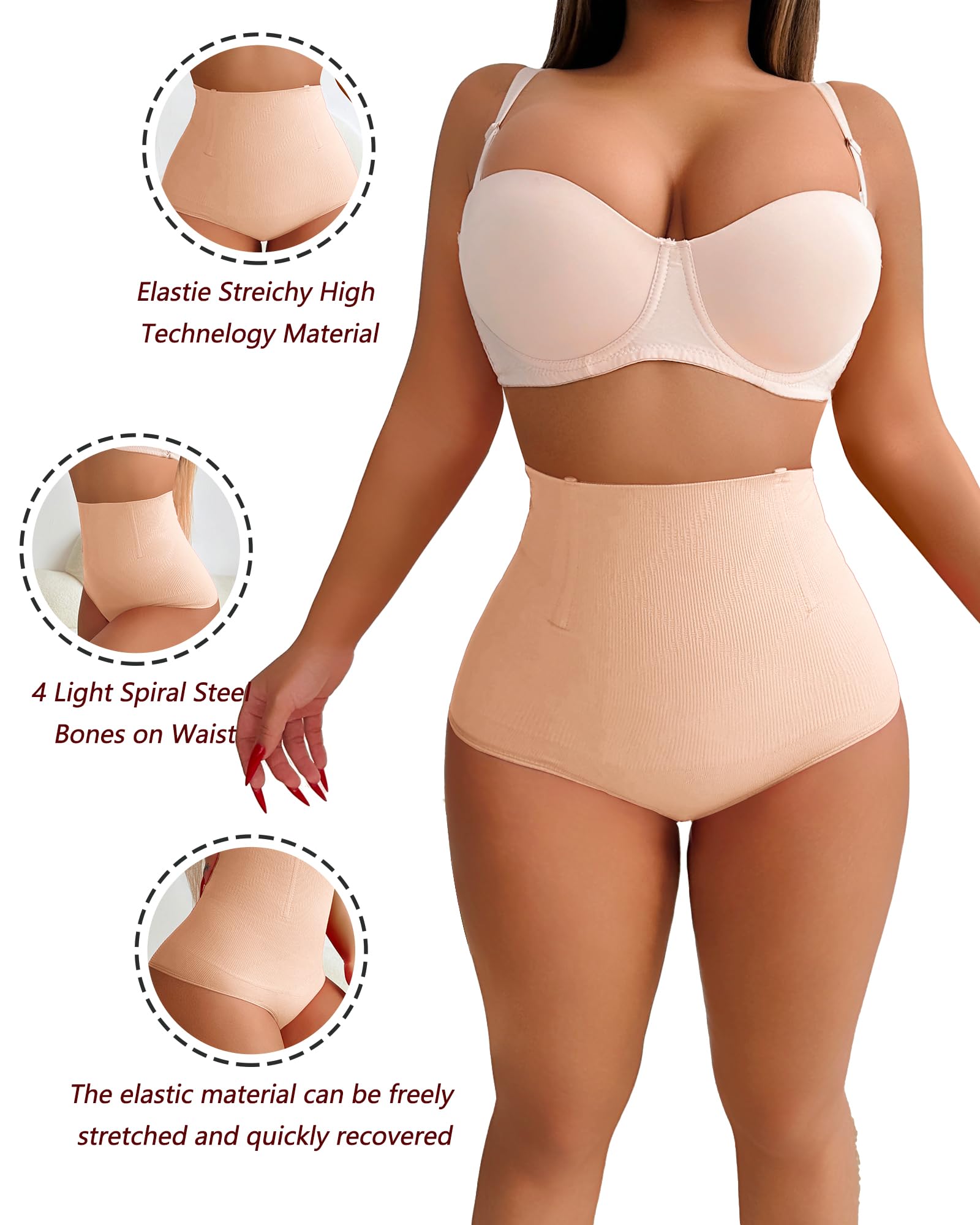 Shapewear Thong Shapewear Tummy Control Thong Shapewear for Women Stomach Girdle Thong Body Shaper Seamless Underwear