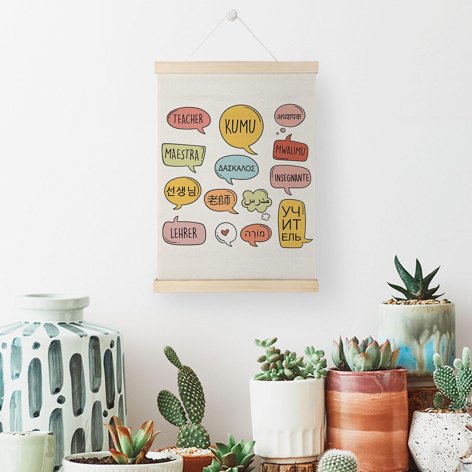 Coquette Teacher Wall Decor - Preppy Teacher Wall Art with Wooden Poster Hanger, for Office & Classroom, 12x16 Inch