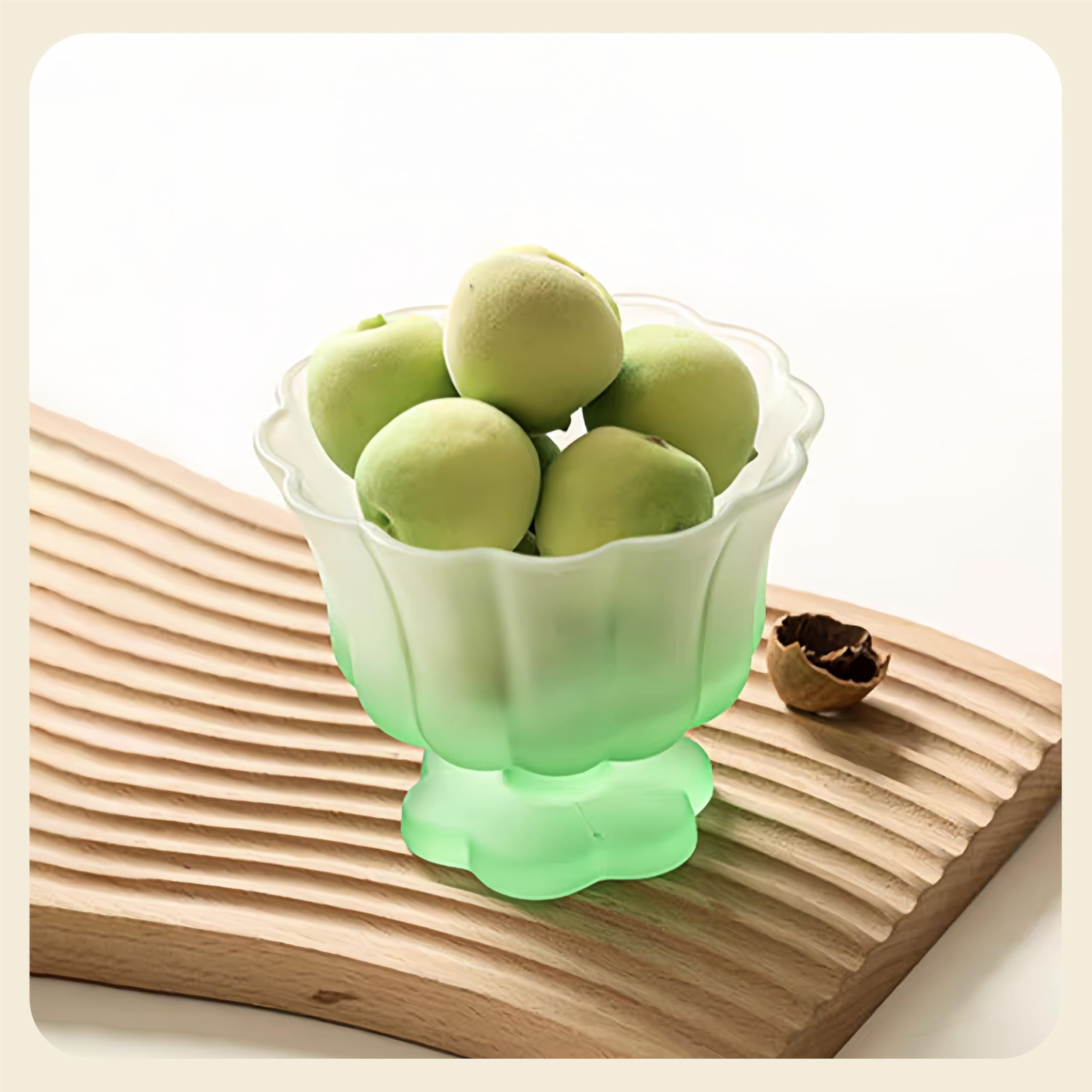 Matte Gradient Finish Glass Dessert Bowl with Heavy Base, 240ml (8.1oz)